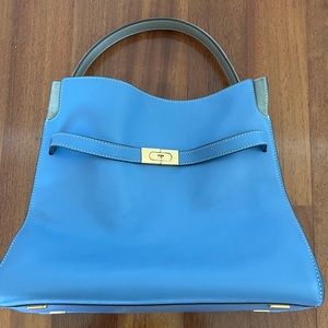 Nearly New Tory Burch Radziwill Blue and Gray Bag
